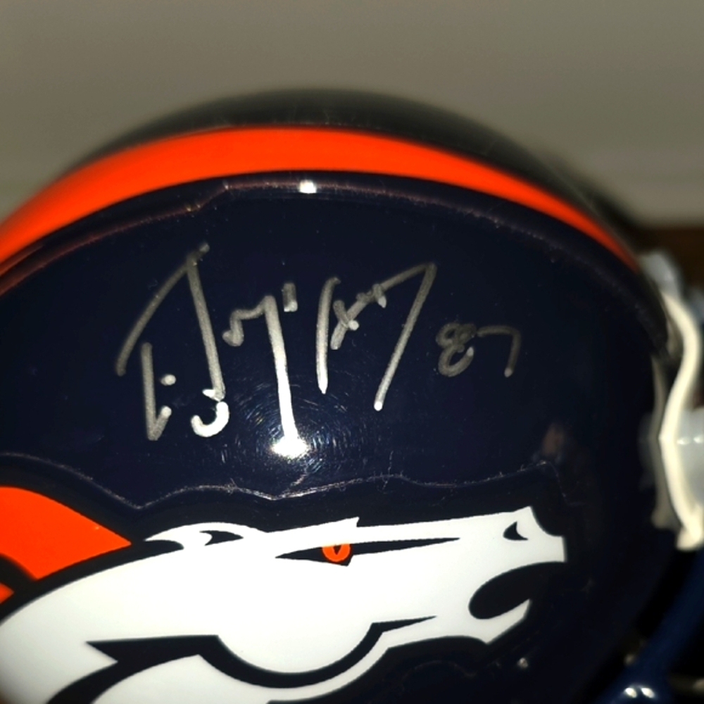 Ed McCaffrey Signed Riddell Speed Mini Helmet in Display Case - Picture 3 of 6